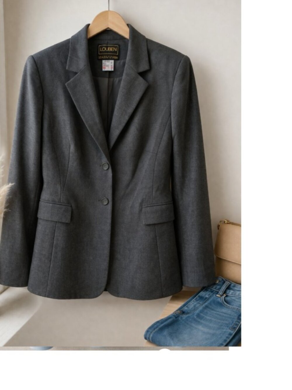 Louben Grey Blazer| Size 12 | Classic Tailored